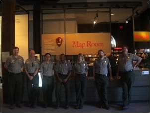 What Can You Do With a History Degree? My Lifelong Lessons | Catherine Alford with six of her fellow park rangers working at a museum in Richmond, Virginia.