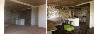 I Am Building My Own Beach House Brick by Brick - Kitchen and Living Room