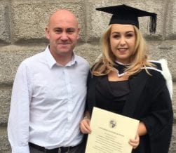 Kelly Meehan Brown with her dad at her graduation | Money Lessons My Dad Taught Me