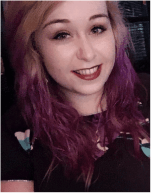 Kelly Brown with her dyed hair