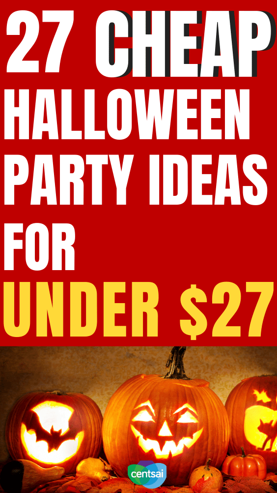 27 Cheap Halloween Party Ideas for Under $27. Halloween fun doesn't have to be frighteningly expensive. Check out these chillingly cheap party ideas! #CentSai # #Halloween #frugaltips #halloweenfrugal #frugalhalloweencostumes