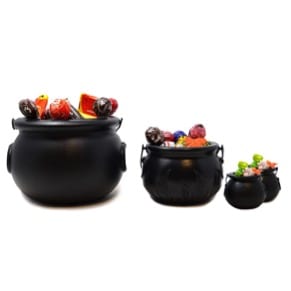 27 Cheap Halloween Party Ideas for Under $27: giant grim reaper: Witches' brews - cauldrons with candy