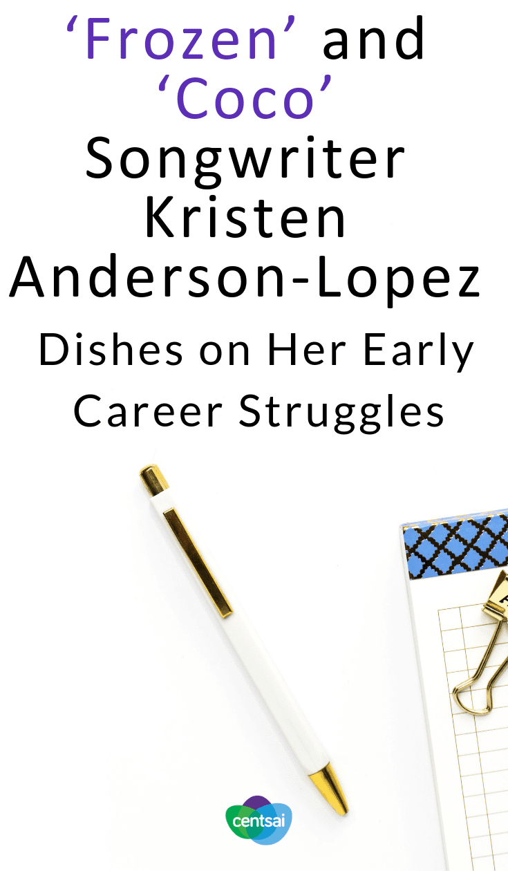 ‘Frozen’ and ‘Coco’ Songwriter Kristen Anderson-Lopez Dishes on Her Early Career Struggles. Kristen Anderson-Lopez, one of the songwriters behind "Frozen" and "Coco," talks about her early career struggles and shares some advice. #career #entertainment