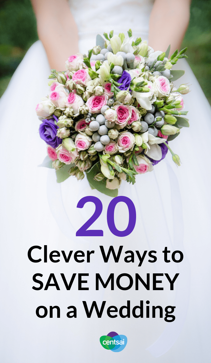 20 Clever Ways to Save Money on a Wedding. What does your #weddingbudget look like, and is that number worth it for you? Check out these top ways to save money on a #wedding. #savemoney #frugaltips #savingtips