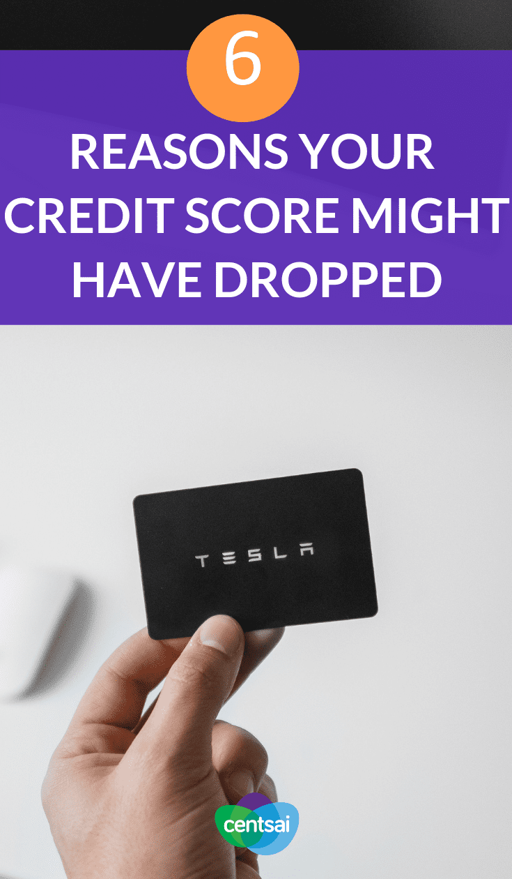 6 Reasons Your #CreditScore Might Have Dropped. Did your credit score drop suddenly for no obvious reason? Learn what the cause might be so you can correct course as soon as possible. #creditscoretips #Creditcard #credicardttips