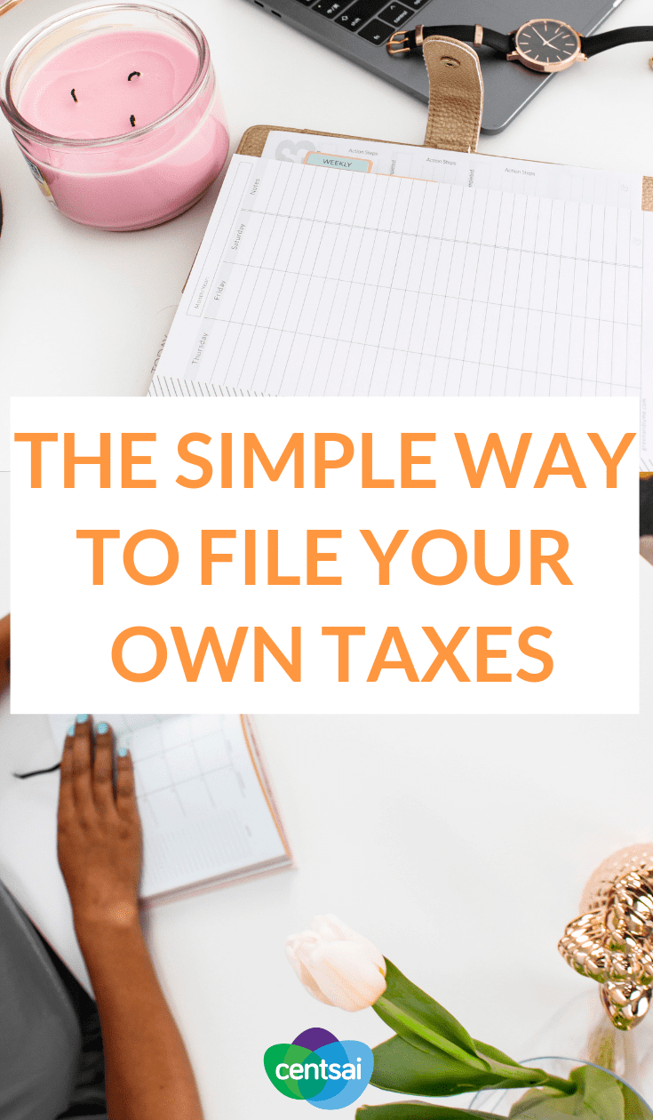 The Simple Way to File Your Own Taxes. All of that tax paperwork can look intimidating, but it may not be as complicated as it seems. Learn how to file your own taxes today. #taxes #taxestips #moneytips