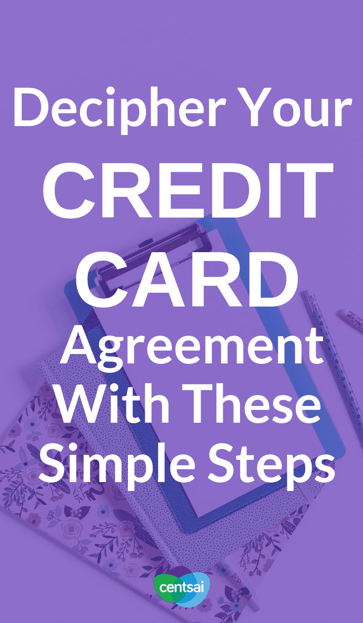 Decipher Your Credit Card Agreement With These Simple Steps. Make sure you know what you're getting into when you sign up for a #creditcard. Learn how to read a #creditcardagreement today. #personalfinance #personalfinancetips
