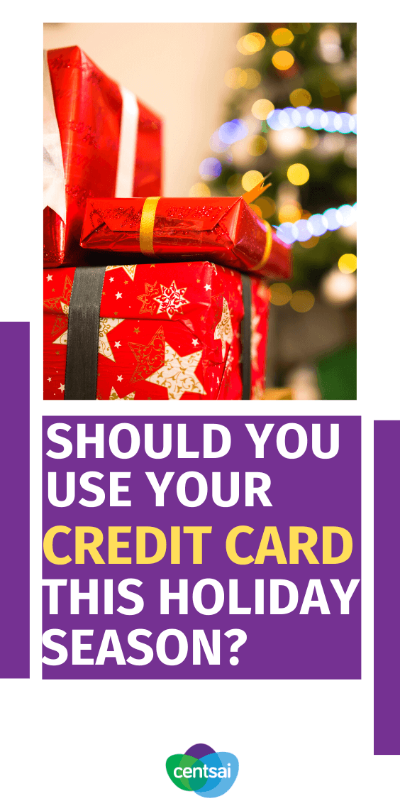 Should you use your credit card this holiday season? Are holiday gifts straining your budget? Tempted to just put it all on a card? Learn the pros and cons of holiday credit card spending first. #creditcard #holidayexpert #personalfinance #CentSai