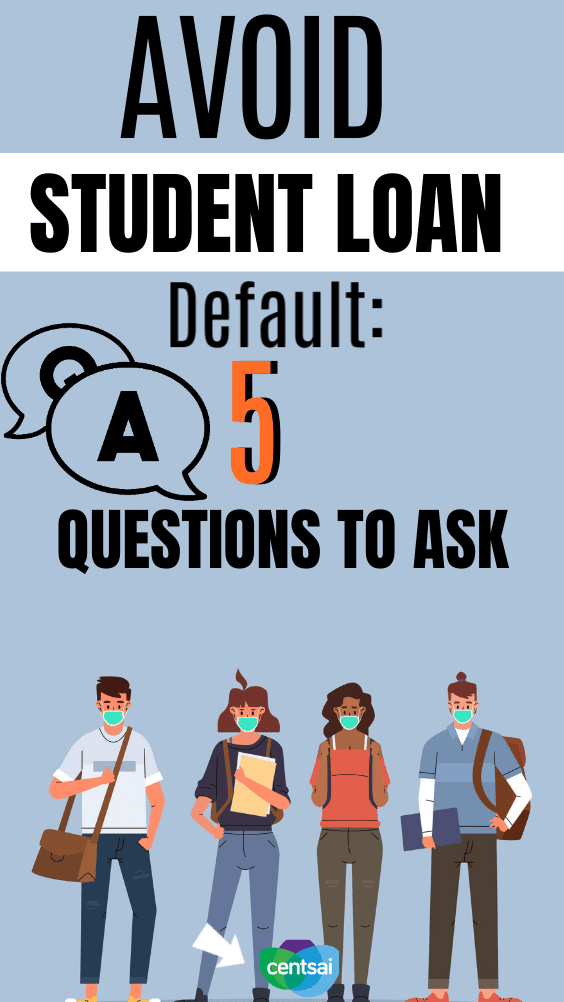 Avoid Student Loan Default: 5 Questions to Ask. A step-by-step guide to help you avoid any student loan default traps. Written by someone who successfully paid off $81,000 in student debt. Follow these tips to avoid student loan default. #CentSai #studentdebt #studentloandebt #studentloans #studentloanpayoffplan