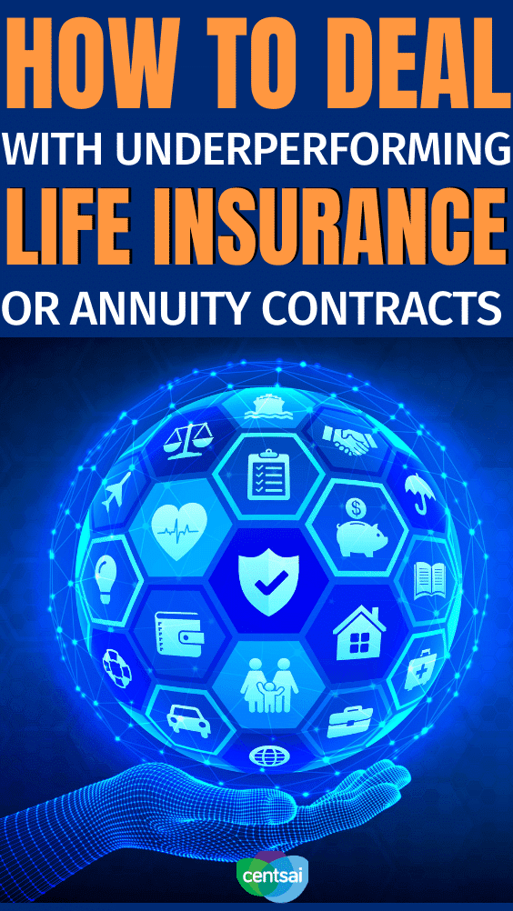 How to Deal With Underperforming Life Insurance or Annuity Contracts. Some things just don’t work out as planned. Here is how to resolve underperforming life insurance or annuity contracts with a 1035 exchange. #CentSai #lifeinsurance #lifeinsurancefacts #lifeinsurancefacts